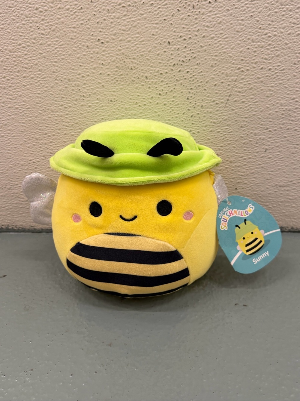 Squishmallows Sunny Bee Plush - Yellow with Lime Green Hat